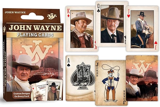 MasterPieces Family Games - John Wayne Playing Cards - Officially Licensed Playing Card Deck for Adults, Kids, and Family