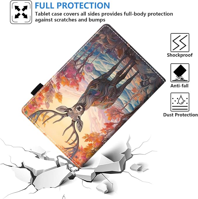 Case for Amazon Kindle Fire 7 Tablet (7 Display 12th Generation 2022 Release) Slim PU Leather Stand Folio Cover with Card Slot &amp Auto Wake Sleep Abstract Paint Butterfly