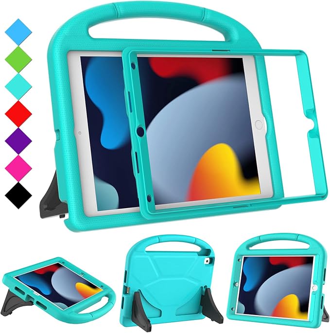 Kids Case for iPad 10.2 &amp 10.5 iPad 9th/8th/7th Generation 10.2 2021 2020 2019 Case with Screen Protector iPad Air 3rd Gen/Pro 10.5 inch Protective Cover with Handle Stand Black