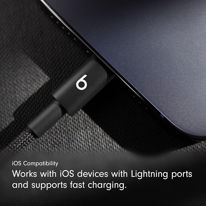 Beats 240W USB-C to USB-C Braided Cable Fast Charging Durable/Tangle Free Compatible with Apple and Android Devices (3 m/10 ft) – Bolt Black