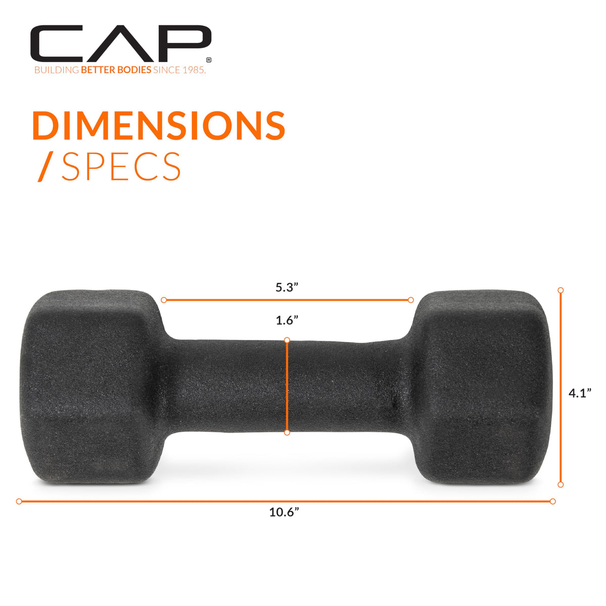 CAP 20 LB Neoprene Dumbbell Hand Weights - Pair | Black
