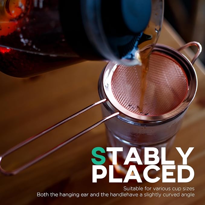 Homestia Fine Mesh Strainer for Kitchen, 304 Stainless Steel Cocktail Sieve