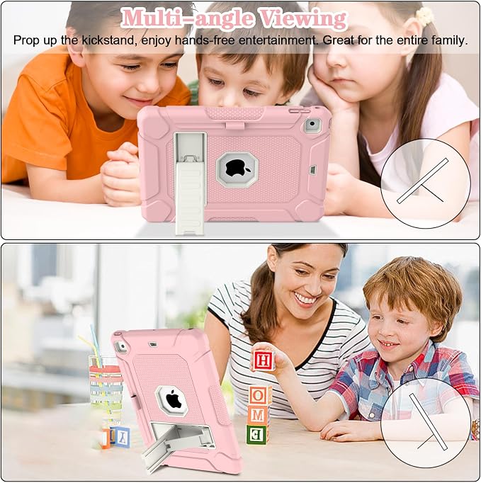 LTROP Case for iPad 6th 5th Generation (9.7 inch 2018/2017) Shockproof Protective iPad 9.7 Case with Built-in Stand/Pencil Holder for iPad 6th/5th Gen Air 2 Black
