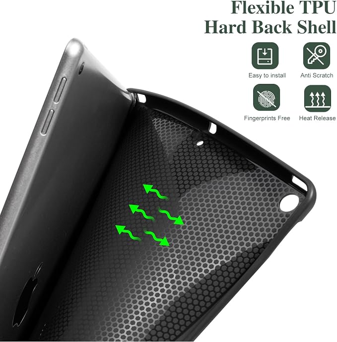 Lokigo Case for iPad 9th/8th/7th Gen 10.2 Air 3rd/Pro10.5 Aurora Forest | Protective Folio Soft Back Cover Pencil Holder for Teens/Students/Office Staffs 4 Angles Viewing Stand Auto Wake/Sleep