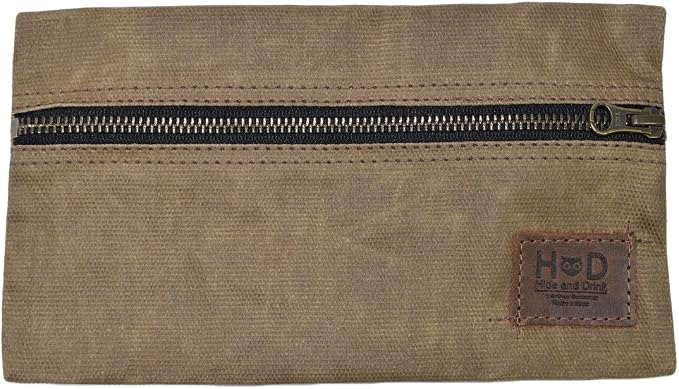 Hide &amp Drink All Purpose Utility &amp Charger Case for MacBook iPad &amp Laptop Handmade from Waxed Canvas (Charcoal Black)