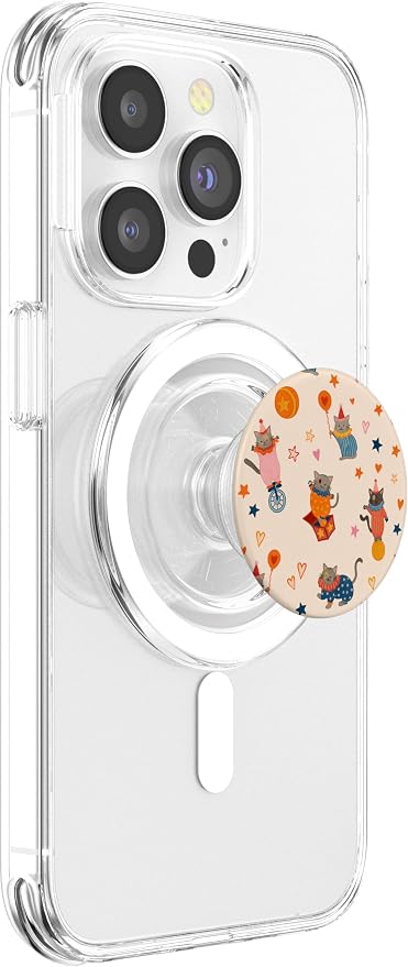 Cute Circus Cat Colorful Clown Kitten Pattern Aesthetic PopSockets PopGrip for MagSafe