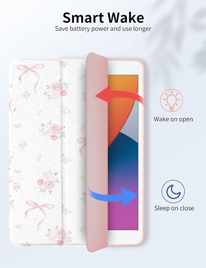 Case for iPad 9th/ 8th/ 7th Generation Case 10.2&amp10.5 Inch (2021/2020/2019 Release) Slim Lightweight Soft Trifold Back Cover with Pencil Holder &amp Auto Sleep/Wake CoverBeige Checkered