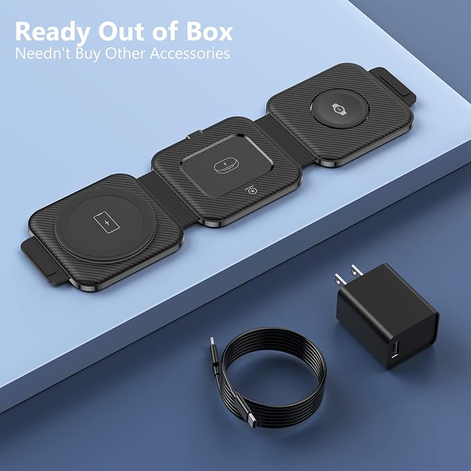 Travel Charger for Samsung Multi Devices Foldable 3 in 1 Wireless Charging Station Fast Charging Stand/Pad Compatible for Samsung Galaxy S26/S25/S24/S23/Note20 GalaxyWatch8/7/6 Galaxy Buds4