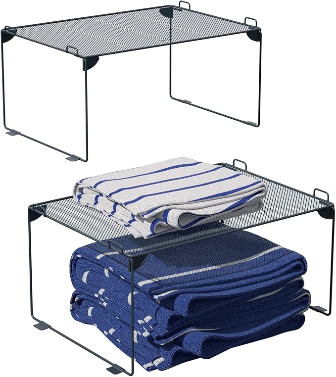 Neudeco Shelf Organizer, Gray, 2 Pack