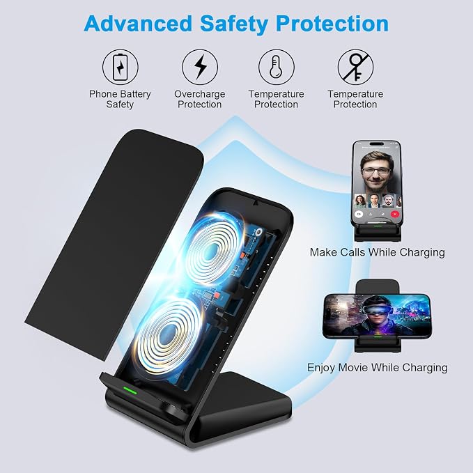 Wireless Charger Samsung Fast Charging Stand for Samsung Galaxy S26 Ultra S26+ S26 S25 S24 S23 S22 S21 S20 Ultra FE 15W Android Phone Wireless Charger Stand for Pixel 10a 10 9 Pro XL Fold 8a 7 Pro