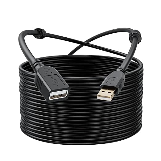 USB 2.0 Extension Cable 30FT / 10M USB Type A to A Long Active USB 2.0 Extender Male to Female Repeater Cable 480Mbps Transfer Speed for Game Consoles Printer Camera Keyboard Hard Drives