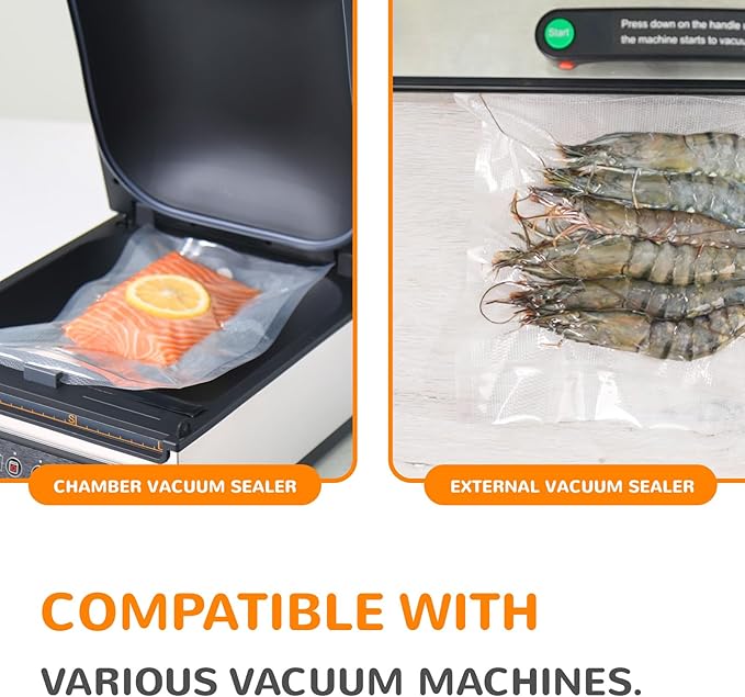 Multi-Size Sealing Solution Vacuum Sealer Bags & Rolls – 100x 6''x10'', 100x 8''x12'', 3 Rolls 11''x20', 3 Rolls 8''x20' – Premium Commercial-Grade for Food Storage, Meal Prep, & Sous Vide, Wevac