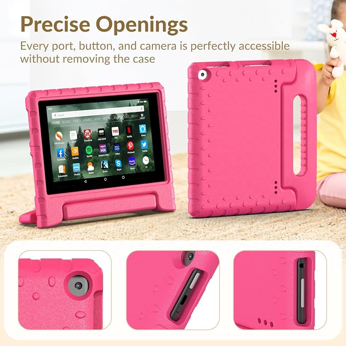 Kids Case for Kindle Fire HD 8 Tablet Case (8th/7th/6th) Shockproof Blue | 2018/2017/2016 Release Lightweight EVA Handle Stand Full Protection For Kids Daily Use
