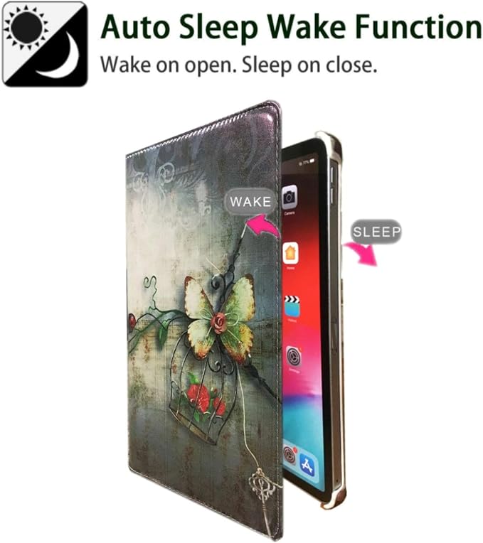 Case for ipad Pro 12.9 inch 3rd Generation 2018 Model A1876 A2014 A1895 A1983 360 Degree Rotating Smart Leather Auto Sleep/Wake Black