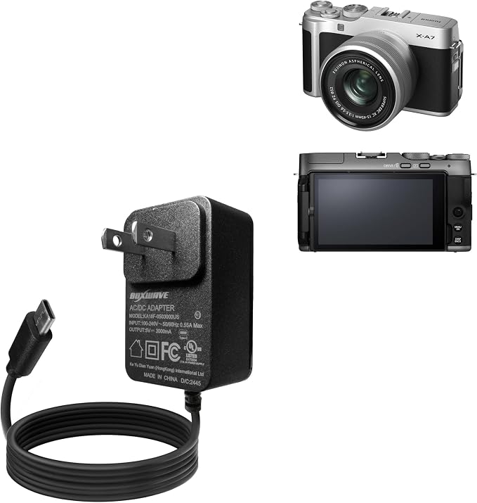 BoxWave Charger Compatible with Fujifilm X-A7 - Wall Charger Direct (15W) Rapid Charge Your Device with Built-in 3ft Cable