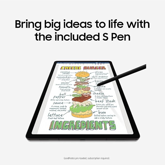 Tab S10+ Plus / S10 Ultra S Pen Compatible with Samsung Galaxy Tab S10+ Plus | Tab S10 Ultra All Versions Stylus Pen Slim 0.7mm Pen Tip 4096 Pressure Levels with 3pcs Tips (Black)