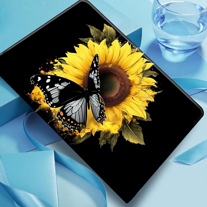 Case for Fire 7 Tablet &amp Fire 7 Kids (12th Gen 2022 Release) - Slim PU Leather Protective Smart Cover with Auto Sleep/Wake &amp Multi-Angle StandBlue Dandelion