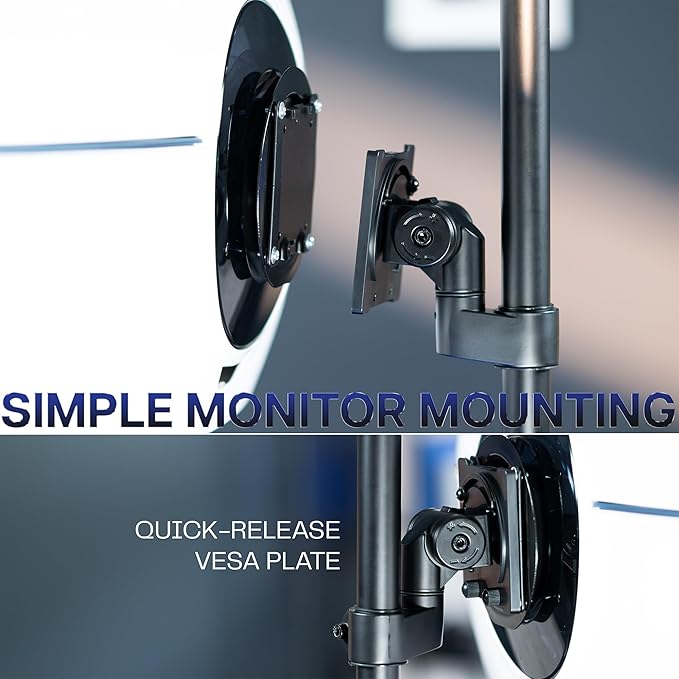 VIVO Single Ultra-Wide Monitor Desk Mount for up to 57 inch Ultrawide Screens, Extra Tall Heavy Duty Adjustable Stand Holds 59.4 lbs, Black, STAND-V157R