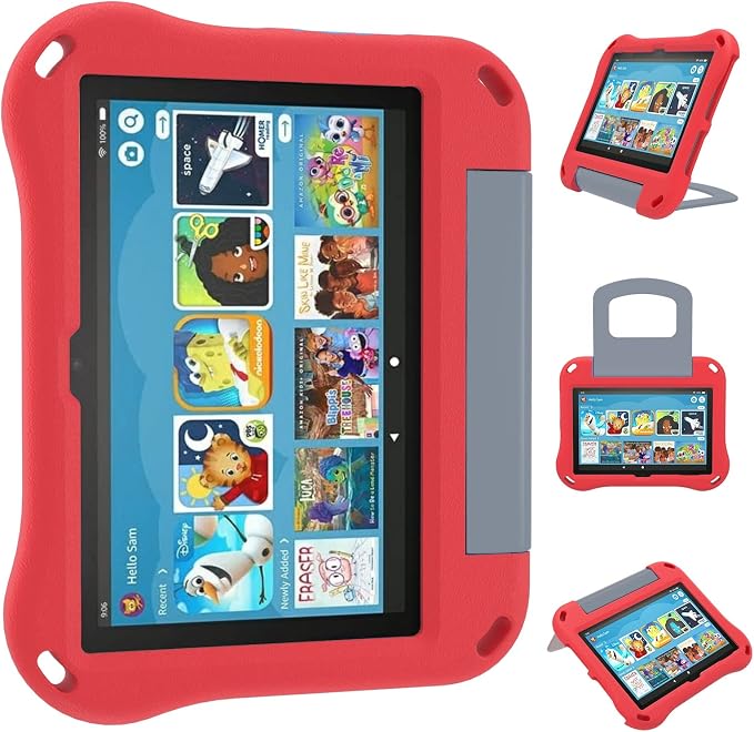 Tablet 8 Case for Kids for 2020/2022 Ubearkk Anti Slip Shockproof Cover Not for iPad Samsung Lenovo Tab red