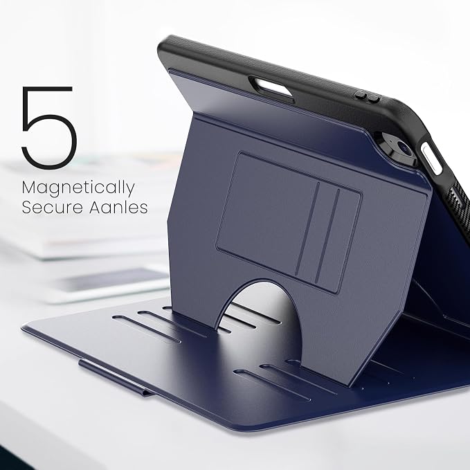 Magnetic Case for iPad Air 11 Inch M3 2025 &amp M2 2024 Business Black | Slim Fit Drop Scratch Resistant Pen Holder Card Slot  Stand