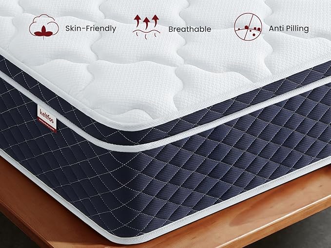 Twin XL Mattress 12 Inch, Hybrid Memory Foam Mattress in a Box, Medium Firm Feel with Motion Isolating, CertiPUR-US® Certified Foam, 100-Night Trial, Personalized Support & Pressure Relief