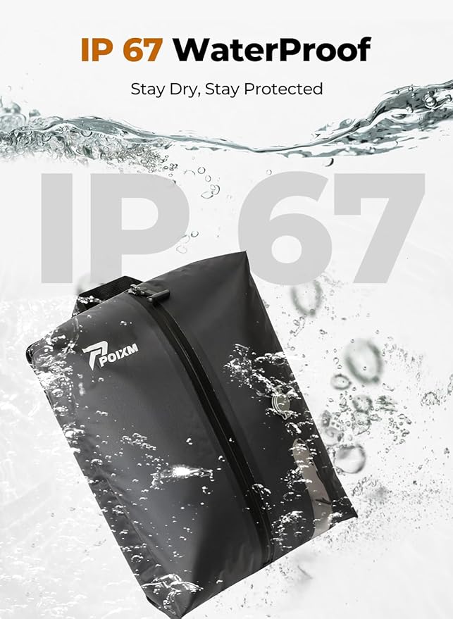 POIXM Vacuum Bags for Travel with Pump, Reusable Space Saver Bag, IP67 Waterproof Vacuum Packing Cubes for Travel Suitcases and Backpack (2PC + PUMP)
