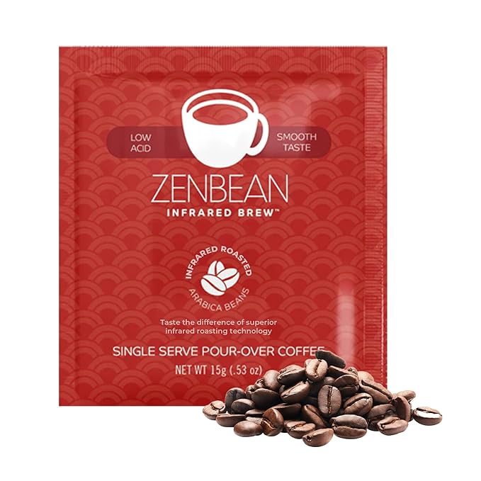 Zenbean Infrared Brew Low Acid Coffee Packets, 10 Travel Packs