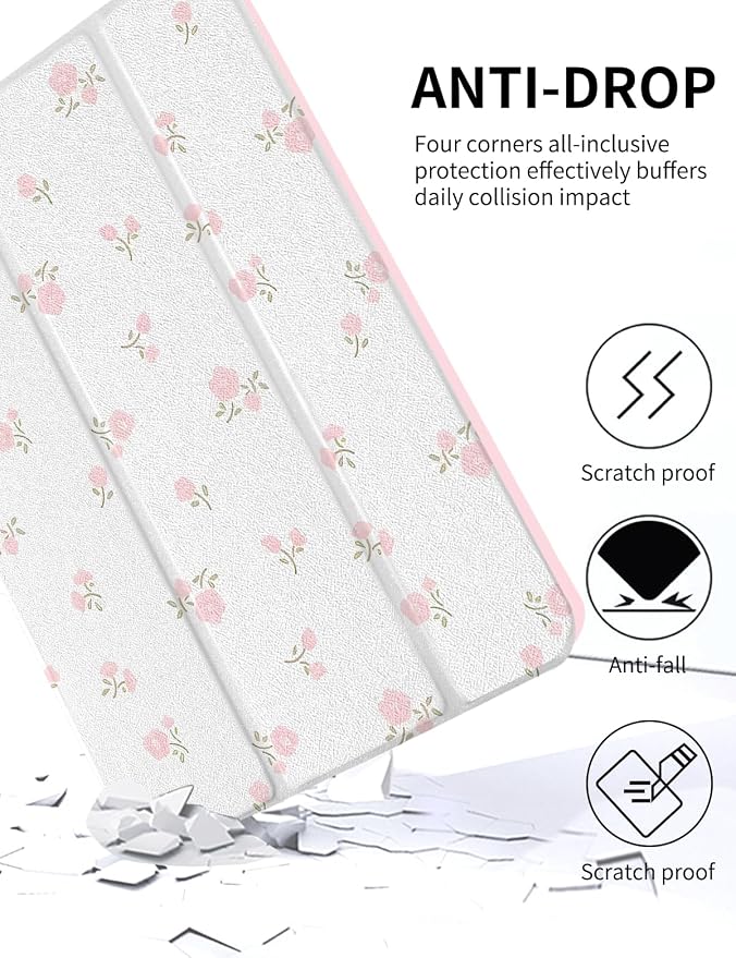 Case for iPad 9th/ 8th/ 7th Generation Case 10.2&amp10.5 Inch (2021/2020/2019 Release) Slim Lightweight Soft Trifold Back Cover with Pencil Holder &amp Auto Sleep/Wake CoverBeige Checkered