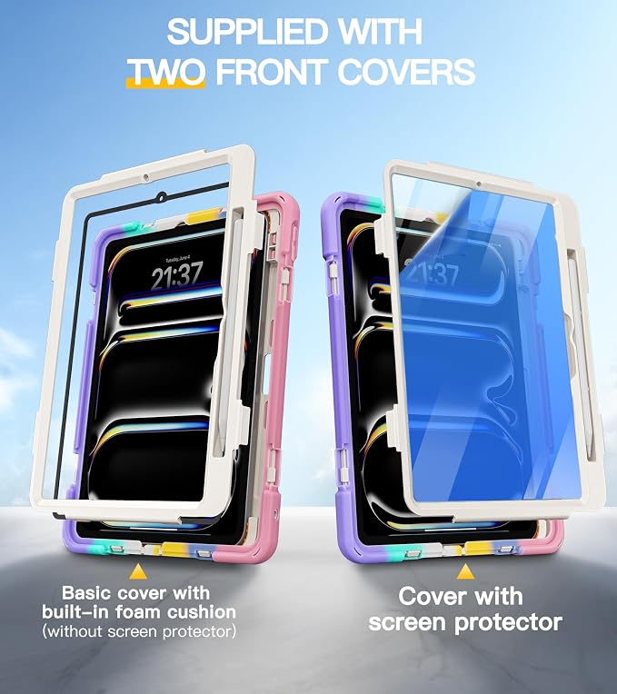 BRAECN Case for iPad Air 11 inch 2026(M4) 2025(M3) 2024(M2)iPad Pro 11 inch(4th/3rd/2nd/1st)&amp Air 10.9(5th/4th) Protective with Pencil Holder Screen Protector 360°Rotating Stand Handle Full Body