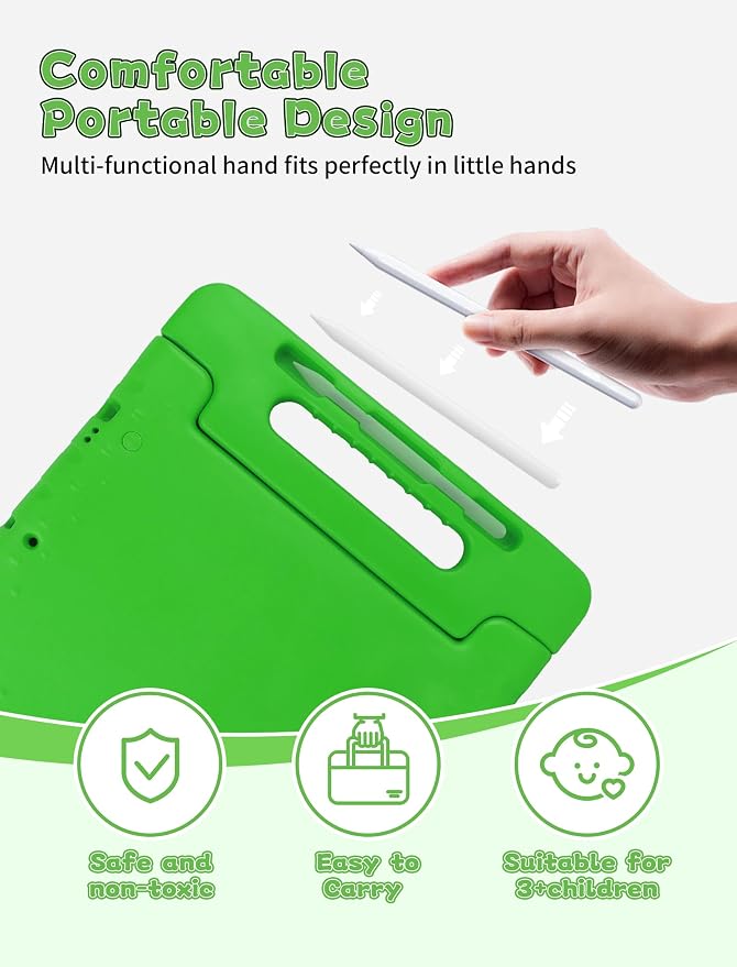 Heavy Duty Kids Case for iPad 10th/11th(A16) Pencil Holder Stand | Rugged Protection Cover for 11/10.9-inch iPad 2025/2022 Lightweight EVA Foam Anti-slip for Home School Travel Blue