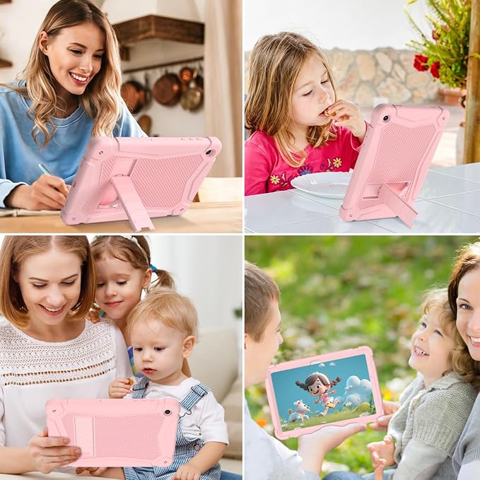 Shockproof Case for Samsung Galaxy Tab A11 Plus 11 inch 2026 with Built-in Kickstand 3 Layers Heavy Duty Protection Cover for Tab A9+ 10.9 2023 Blush Pink