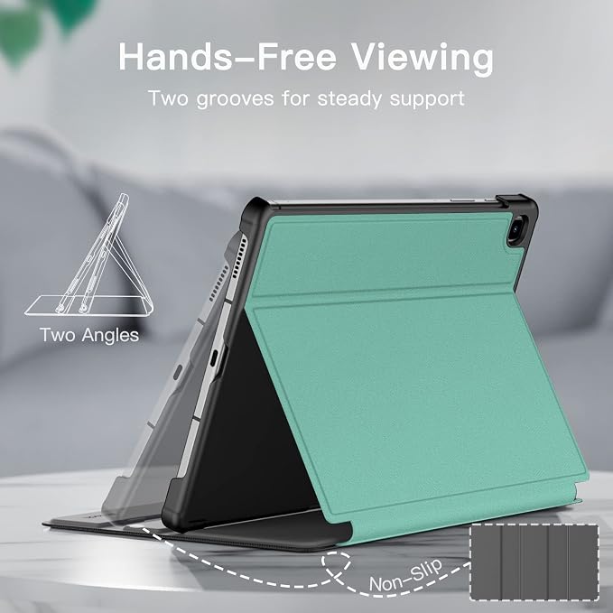 JETech Folio Case Cover for Samsung Galaxy Tab S6 Lite 10.4 Black | Multi-Angle Stand Cover S Pen Holder Slim Protective Cover Auto Wake/Sleep