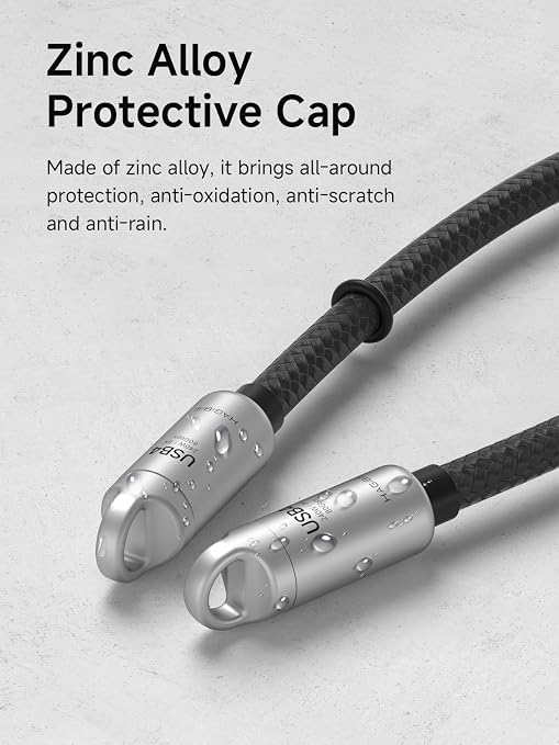 Hagibis USB4 Cable 1ft Phone Lanyard Cable 80Gpbs 240W 8K@60Hz Portable USB C to Type-C Wrist Lanyard for iPhone 17 16 15 Pro Max iPad Pro Thunderbolt 5/4/3 External SSD (Grey-30cm)