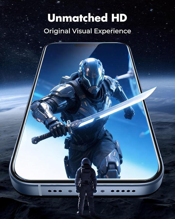 UNBREAKcable 4-Pack iPhone 15 Screen Protector 9H Hardness | 9H tempered glass | 99.99% HD clarity | Double Shatterproof|alignment frame easy install | case-friendly