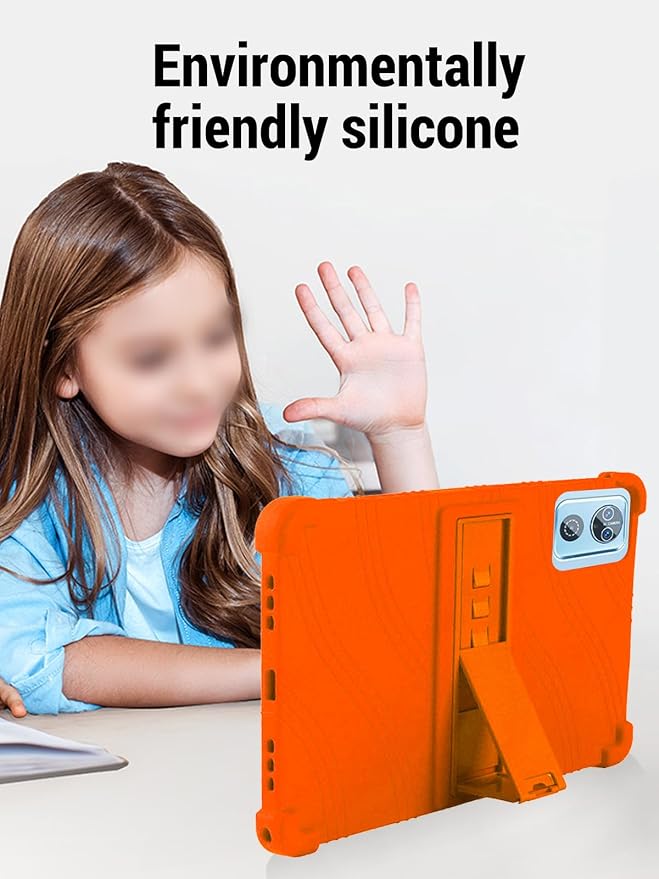 for DEERTiME E15 10 inch Android 15 Tablets Protective caseShockproof Lightweight Silicone Protective Cover with StandChild-Friendly ProtectionEasy to Clean DesignBlack