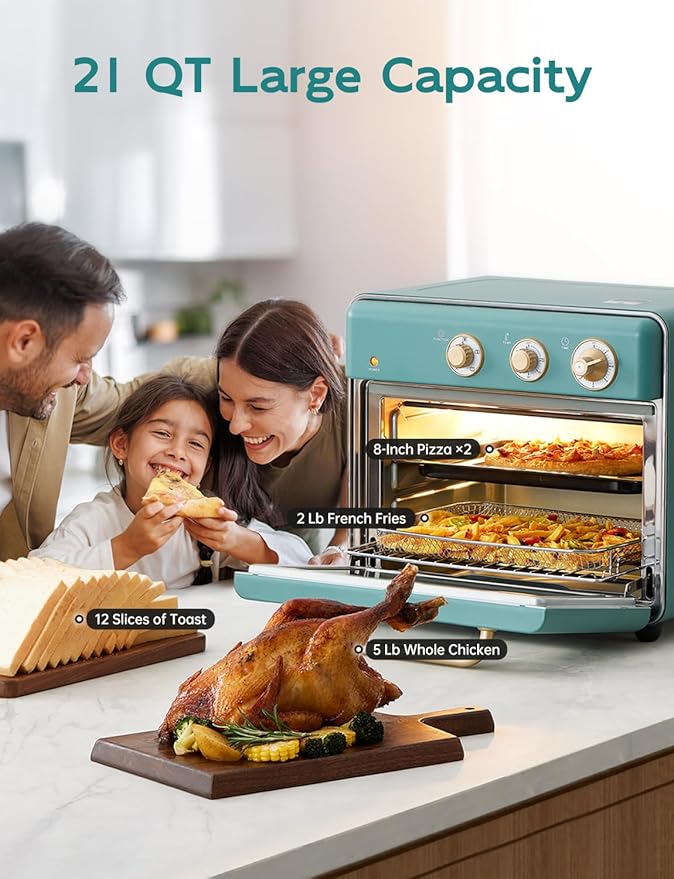 Neretva 21 QT Capacity and 6-in-1 Multifunctional Toaster Oven & Air Fryer