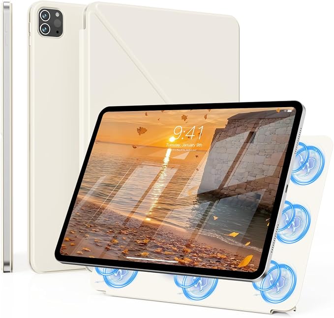 Magnetic Case for iPad Pro 11 Inch 4th/3rd/2nd Gen Black | Magnetic Attachment Support 2nd Gen Pencil Charging Slim &amp Light Folio Stand Case for iPad Pro 11'' 2022/2021/2020