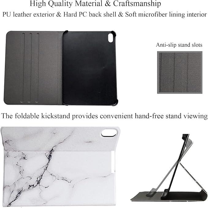 Case for iPad (A16) 11th Generation 11 2025 &amp iPad 10th Generation 10.9 inch 2022 Case with Pencil Holder [Auto Wake/Sleep] PU Leather Tri-fold Stand Clear Soft TPU Back Cover Matchagreen