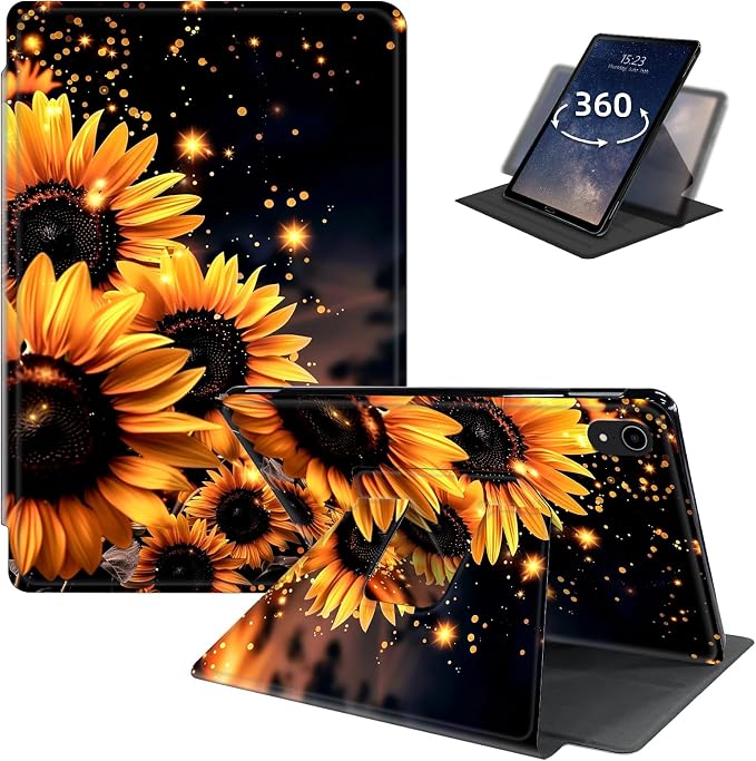 for Samsung Galaxy Tab A9 Plus Case 11 Inch 2024 2023 (SM-X210/X216/X218)360 Degree Rotating Smart Cover Case with Auto Sleep/Wake-Beautiful Highland Cow