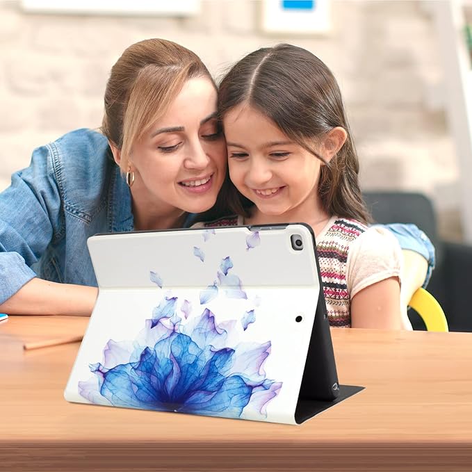 iPad Air 2 Case Gofupa 9.7 ipad 6th/ 5th Generation Cases Premium Leather Folio Case and Multiple Viewing Angles Stand for iPad Air 2/1(Blue Flowers)
