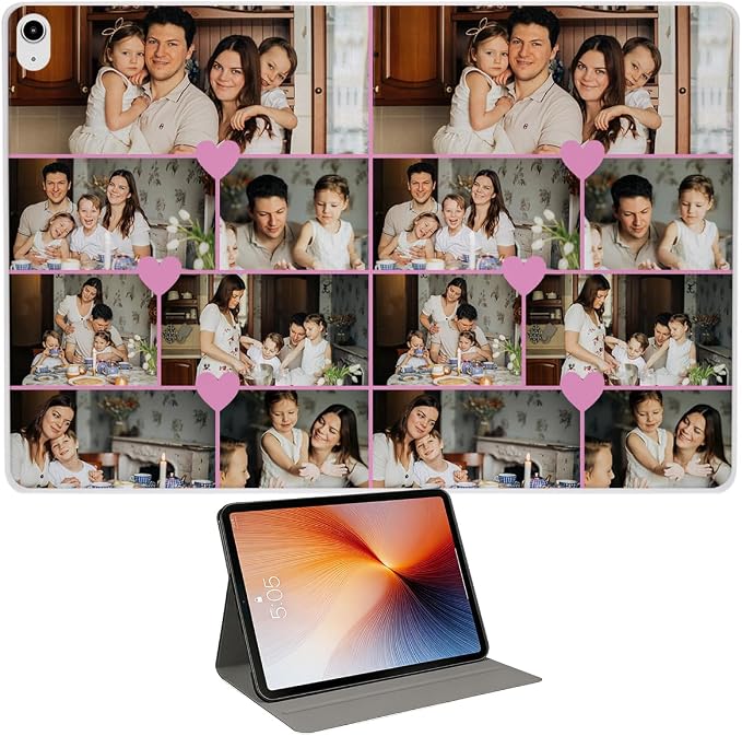 Custom Case for iPad Air 3rd Generation 2019 / iPad Pro 2017 10.5 inch Personalized Customized Picture Logo Text Name PU Leather Tablet Cover Premium Folio Flip Stand Case Auto Wake/Sleep