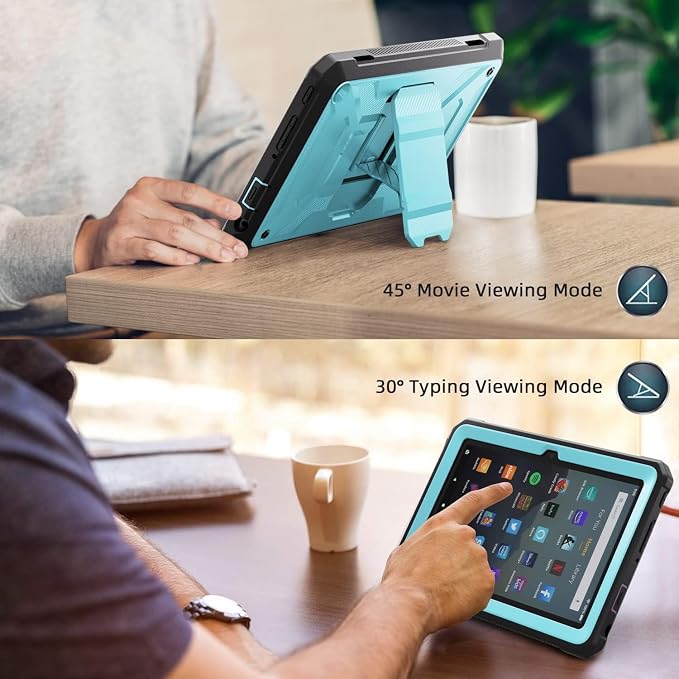 All-New 8 &amp 8 Plus Tablet DJ&ampRPQ Not fit 8in Sony Nokia DJ&ampRPQ Full Body Rugged Hands-Free Viewing Stand Back Cover with Screen Protector Green