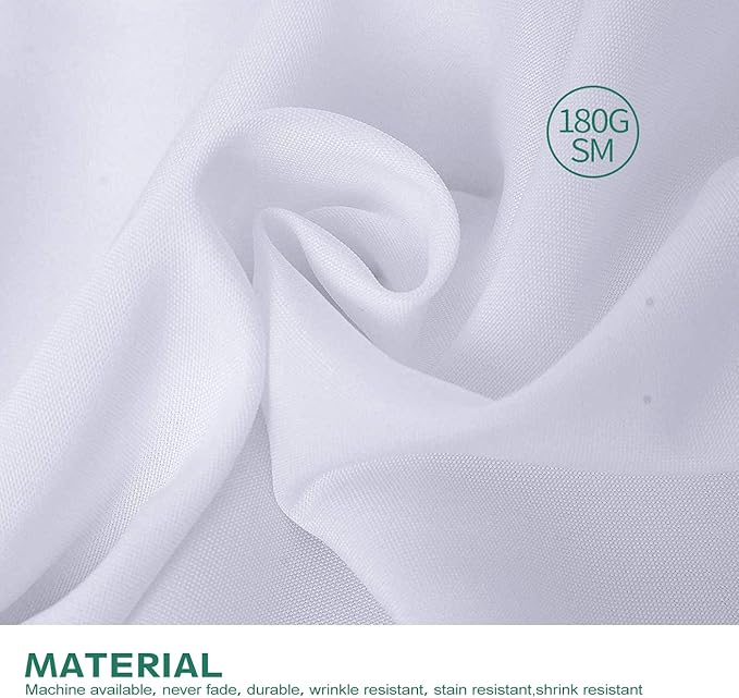 Surmente White Tablecloth for Round Tables, 120-inch Round Table Cloths for Weddings, Banquets, or Restaurants