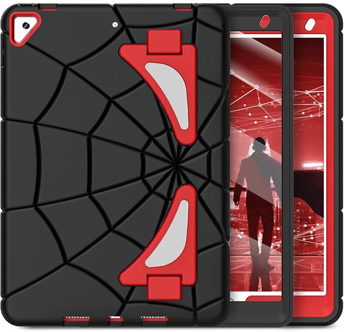 Nitupai Case for iPad 10.2 Case iPad 9th / 8th / 7th Generation Gen Case Heavy Duty Shockproof Rugged Protective Cover 10.2 Inch with Stand Black+Black