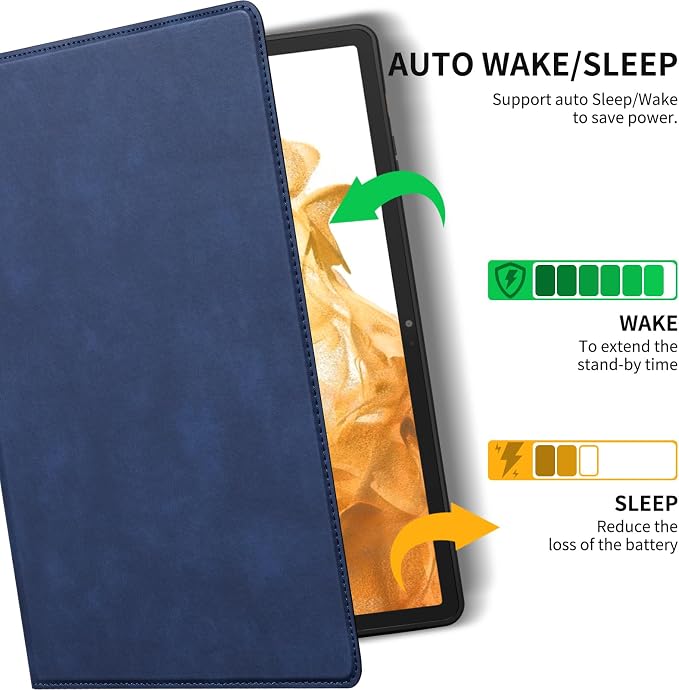 Case for Samsung Galaxy Tab S10 Lite/S10 FE/S9 FE/S9 10.9/11 | Microfiber Leather Protective Cover with S Pen HolderSmart Folio Auto Sleep/WakeAdjustable StandShockproofSlimBlack