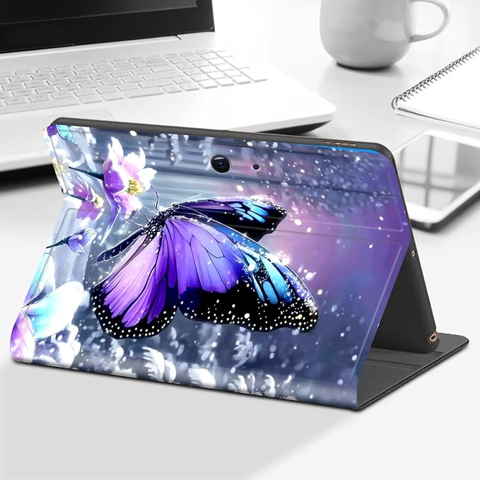 Case for Microsoft Surface Go 4/3/2/1 (2023/2021/2020/2018)-Slim PU Leather Lightweight Adjustable Stand Smart CoverAmerican Flag