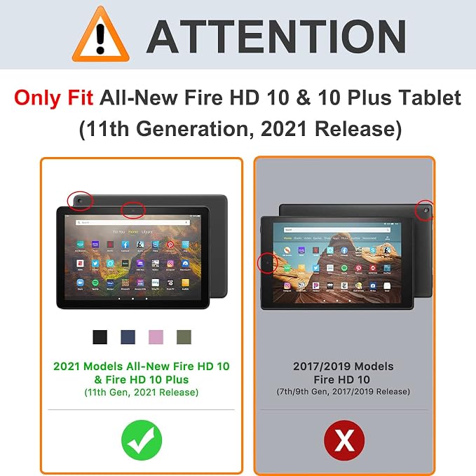 BRAECN Fire HD 10/HD 10 Plus 11th Generation 2021 CaseHeavy Duty Shockproof Protective Case with Rotating Hand StrapCarrying Shoulder StrapKickstand for Amazon Fire HD 10 / HD 10 Plus Tablet-Black