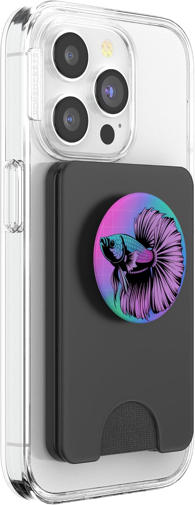Cyberpunk Aquarium Halfmoon Betta Fish Vaporwave Aesthetic PopSockets PopGrip for MagSafe