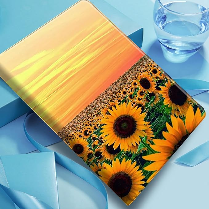 Case for Fire 7 Tablet &amp Fire 7 Kids (12th Gen 2022 Release) - Slim PU Leather Protective Smart Cover with Auto Sleep/Wake &amp Multi-Angle StandBlue Dandelion