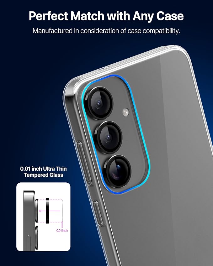 DOME GLASS Whitestone Camera for Samsung Galaxy S25 - Ring Type [HD Clarity] Tempered Glass Lens Protector [2Pack]